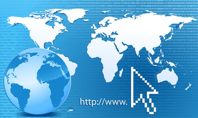 Weltkarte Bin&auml;rcode