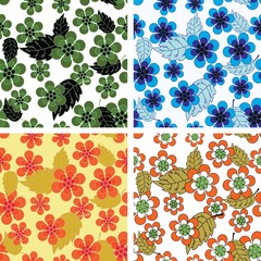 Vivid colorful repeating flower background