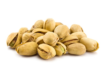 Heap of Pistachios isolated on a white background