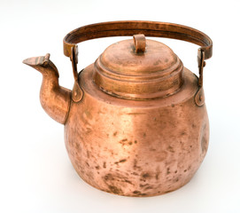 Old copper tea-pot.