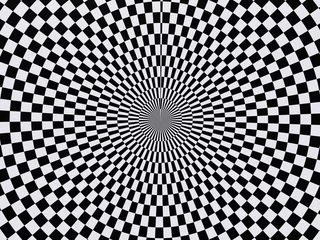 Foto auf Acrylglas Psychedelisch schwarz-weiß hypnotischer Tapetenhintergrund
