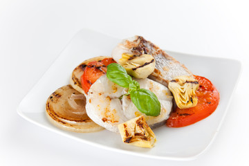 slice of hake grilled