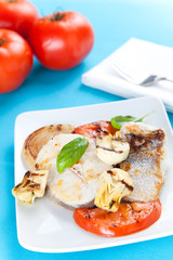 slice of hake grilled