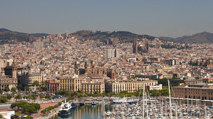 Fototapeta premium View of Barcelona, Spain, and Sagrada Familia Cathedral