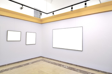 Gallery of blank canvases