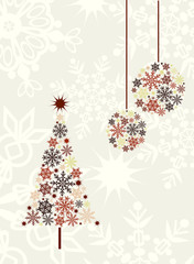 Christmas tree background, vector