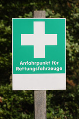 Schild Rettungsfahrzeug