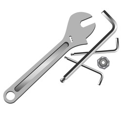 Construction tools isolated on white