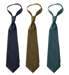 Colorful ties isolated on white background