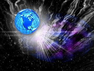 Planet Eath in space