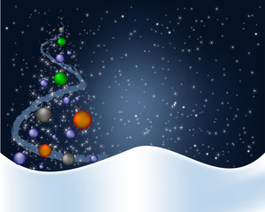 Fototapeta na wymiar Blue christmas background with decorations