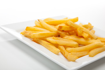 French fries on a white plate