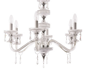 White glass chandelier