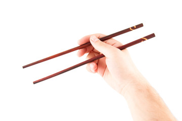 hand with chopsticks