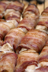 Shish kebab from pork and a hen