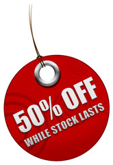 50% off sale tag