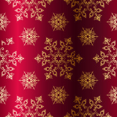 Naklejka na ściany i meble Red-and-Gold seamless Christmas background