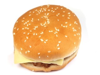 Hamburger on white background