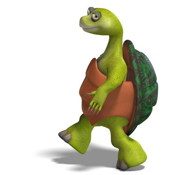 funny toon turtle enjoys life