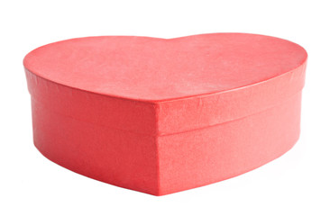 Heart gift box isolated on white background