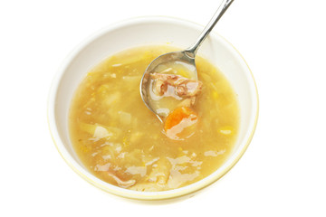 Chicken soup closeup