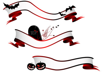 Halloween horizontal banners, set