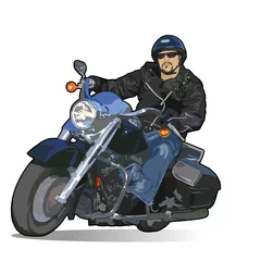 Afwasbaar Fotobehang Motorfiets motorrijder