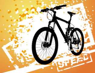 Vector illustration of bicycle on abstract background