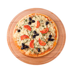 home pizza with tomato and eggplant