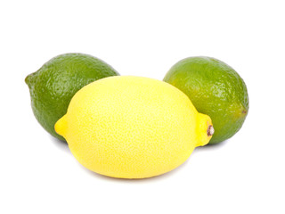 Green limes and lemon