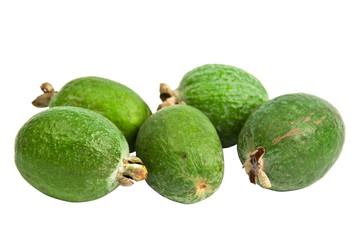 Feijoa fruits isolated on white background
