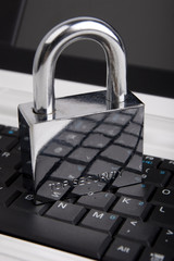 The padlock on the laptop keyboard
