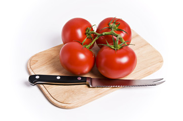 Tomaten und Messer