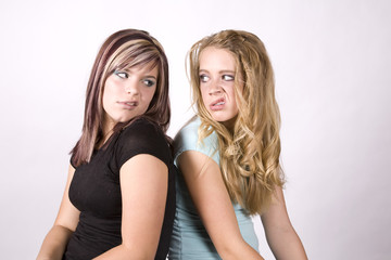 Expression two girls snarling