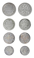 isolated old russian coins
