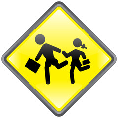 Panneau "Attention Enfants" -- "Children Crossing" Signpost