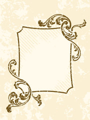 Grungy rectangular vintage sepia frame