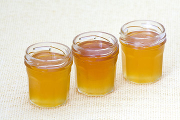 three jars of sweet honey