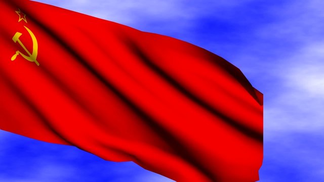 Waving Soviet Flag