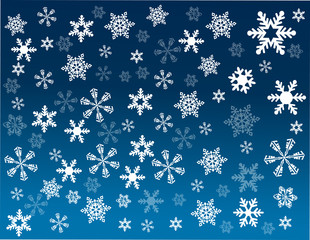 snowflakes on blue background