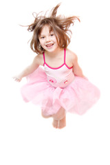 little ballerina wearing tutu isolated on white