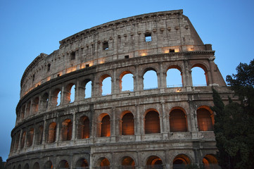 Fototapeta na wymiar Details Colosseum Evening Rome Italy