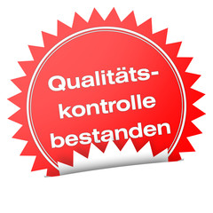 button icon label siegel qualität qualitätskontrolle bestanden