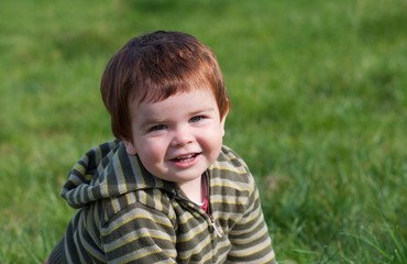 Spring portrait of a baby