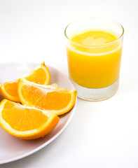 Naklejka na ściany i meble breakfast orange juice and fruit