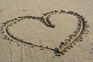 Love Symbol in the sand