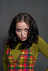 girl in squared waistcoat