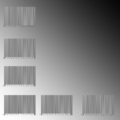 Group of bar codes isolated on black-white background