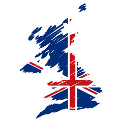 Fototapeta na wymiar mappa bandiera Regno Unito