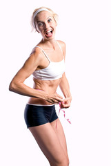 beautiful girl is engaged in sports